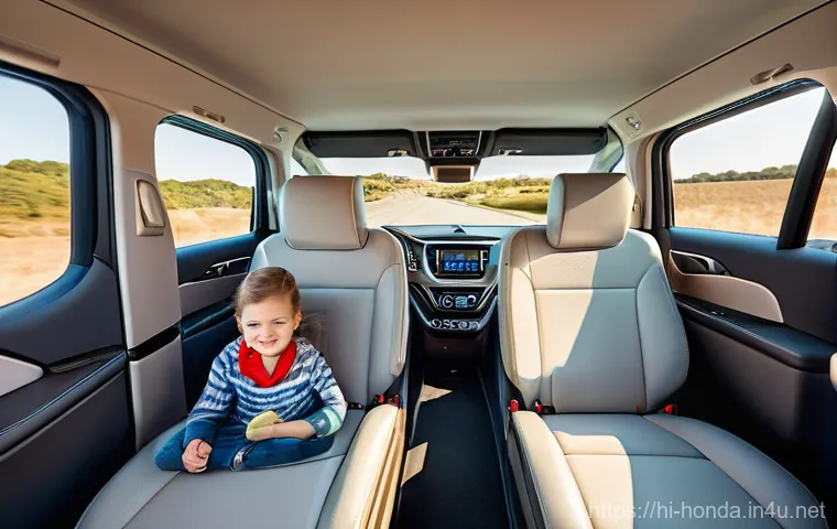 혼다 파일럿과 쉐보레 트래버스 비교 - **Prompt 1: Family Comfort in a Spacious SUV**
    "A heartwarming and detailed interior view of a m...